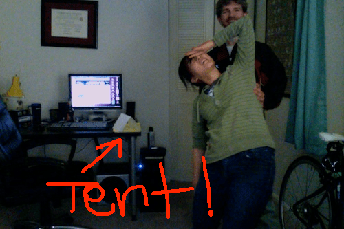 Just pretend it's a tent. And that this is camping...