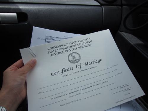 VA marriage license