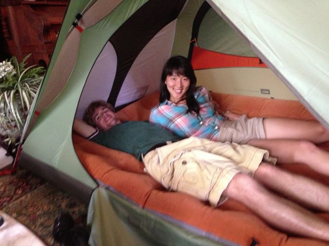 M & H in Camp Dome 2 Tent