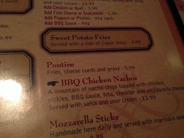 Snooty Fox poutine menu