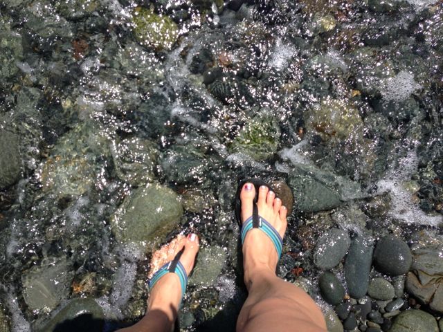 feet in sea water