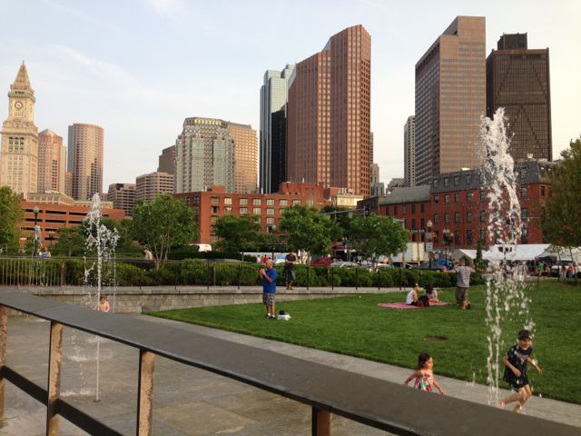 Green space, downtown Boston