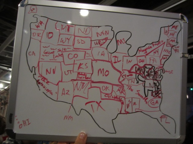 Freehand map of the US