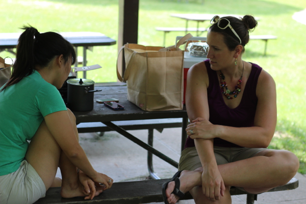 Mica & Kim in picnic shelter