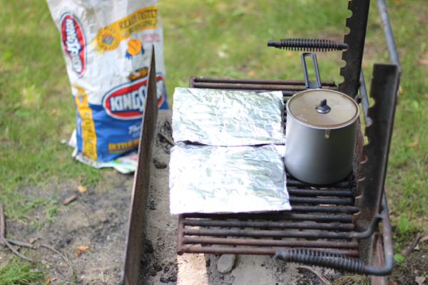 foil potato packets on grill