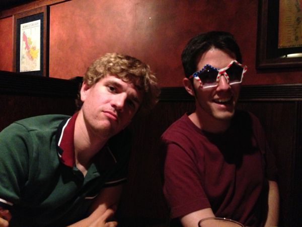 Darby with birthday glasses