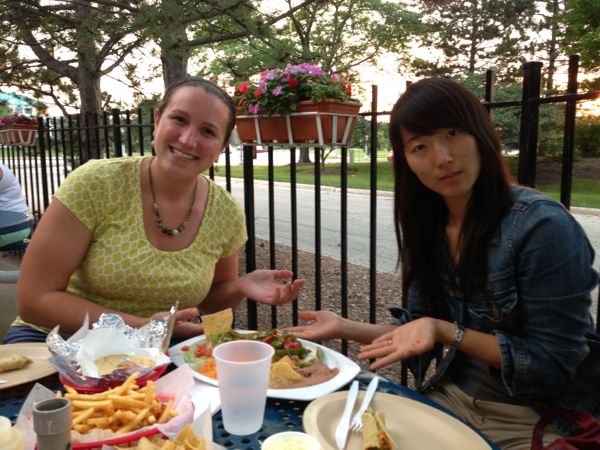 Kim & Mica with plate