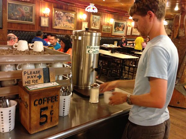 5 cent coffee at Wall Drug