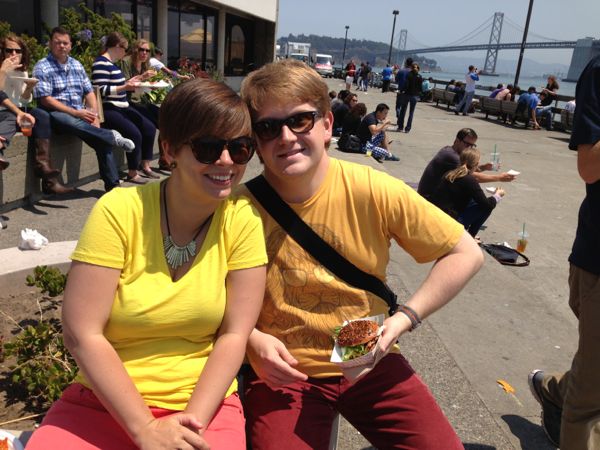 Jordan and Maria at farmer's market